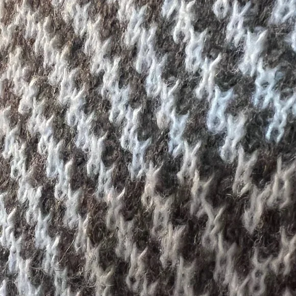 Emery Rose Long Open Cardigan Sweater Duster Brown and White Chevron Medium - Picture 10 of 13